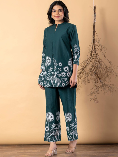 Readiprint Printed Mandarin Collar Tunic & Trousers Co-Ords
