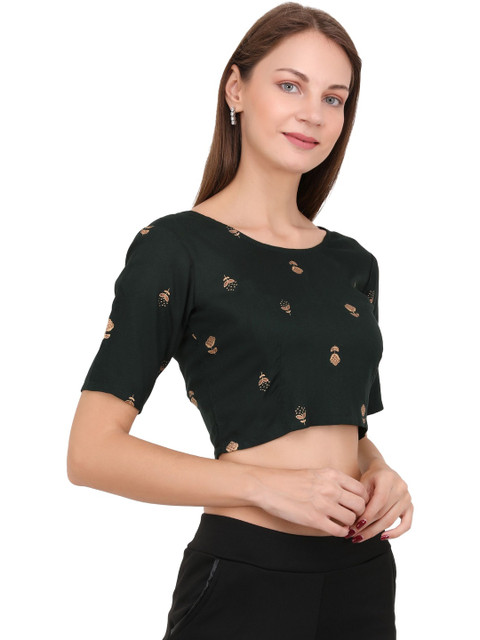 UNFAKENOW Embellished Embroidered Cotton Crop Top - Image 5