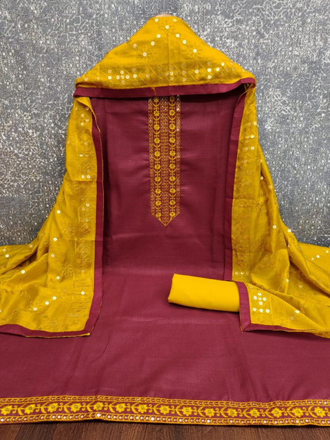 KALINI Embroidered Unstitched Dress Material - Image 3