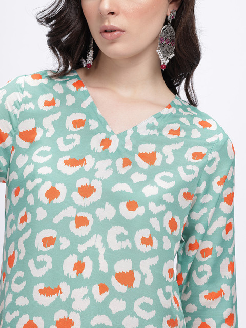 Anouk Rustic Abstract Printed V-Neck Kurti - Image 3