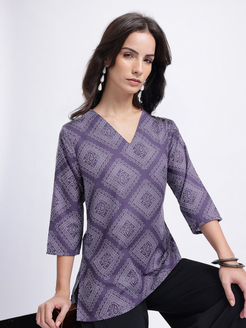 Anouk Rustic Bandhani Print Short Kurti