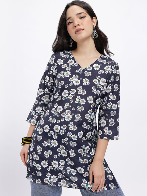 Anouk Rustic Floral Printed V-Neck Kurti