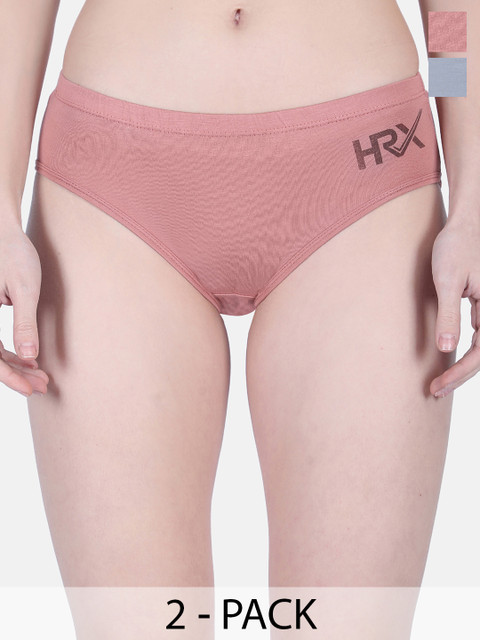 HRX by Hrithik Roshan Pack of 2 Cotton High-Rise Hipster Briefs