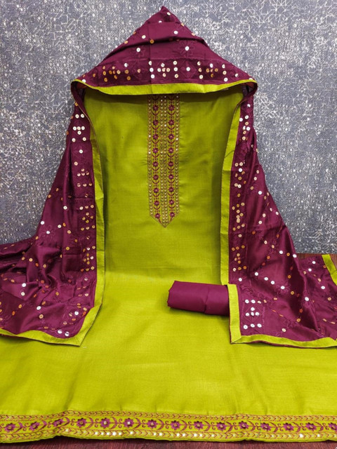 KALINI Embroidered Unstitched Dress Material