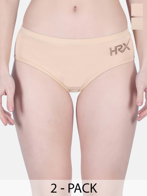 HRX by Hrithik Roshan Pack Of 2 High-Rise Antibacterial Hipster Briefs