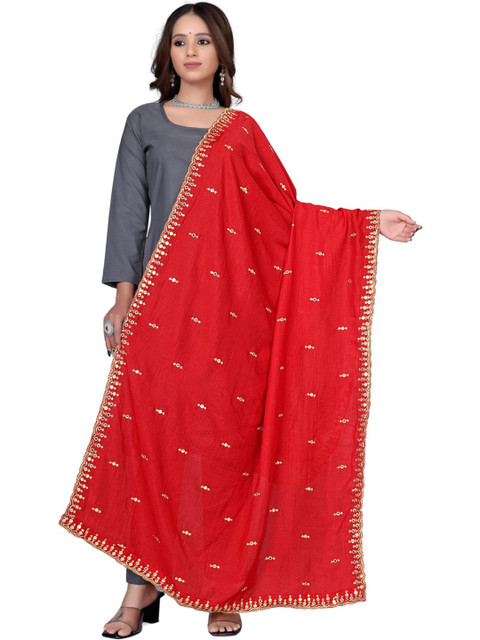 Kemza Embroidered Ikat Dupatta with Sequinned
