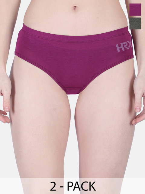 HRX by Hrithik Roshan Pack of 2 Cotton High-Rise Hipster Briefs