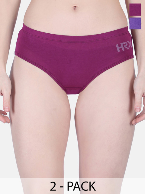 HRX by Hrithik Roshan Pack of 2 Cotton High-Rise Hipster Briefs