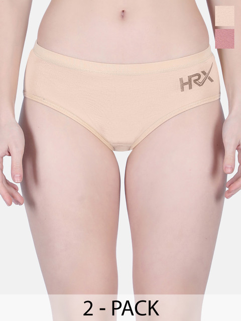 HRX by Hrithik Roshan Pack of 2 Cotton High-Rise Hipster Briefs
