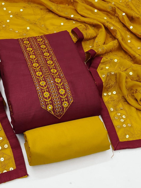 KALINI Embroidered Unstitched Dress Material