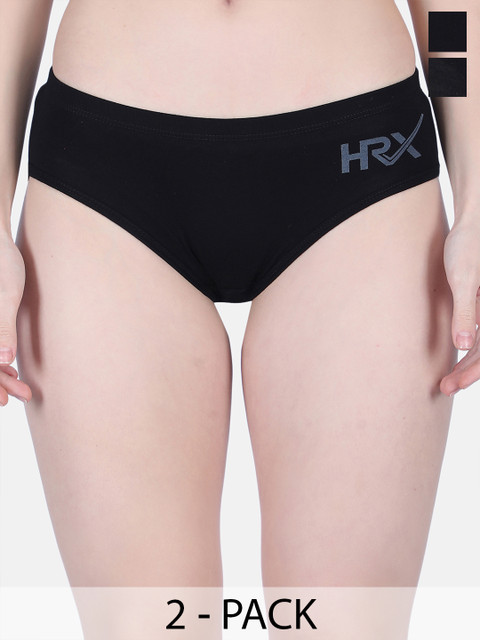 HRX by Hrithik Roshan Pack Of 2 High-Rise Antibacterial Hipster Briefs
