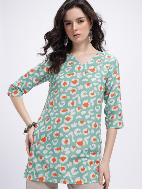 Anouk Rustic Abstract Printed V-Neck Kurti