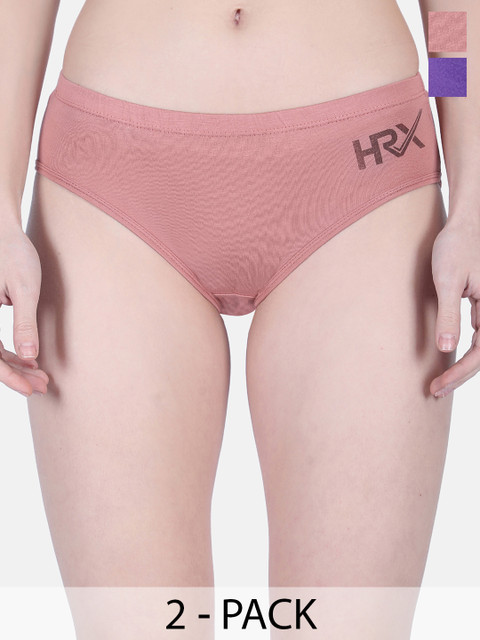 HRX by Hrithik Roshan Pack of 2 Cotton High-Rise Hipster Briefs