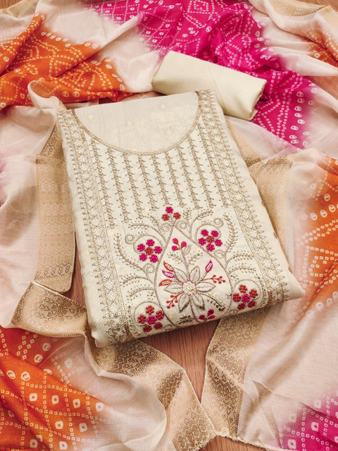 LeeliPeeri Designer Embroidered Unstitched Dress Material