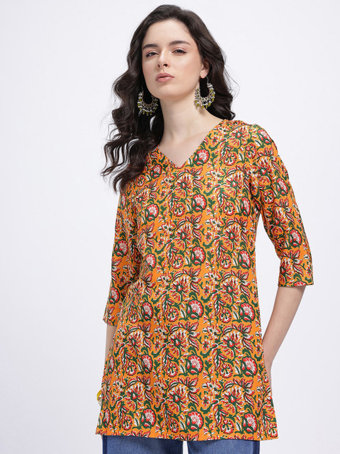 Anouk Rustic Floral Printed V-Neck Kurti