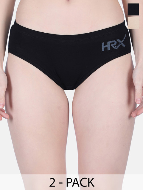 HRX by Hrithik Roshan Pack of 2 Cotton High-Rise Hipster Briefs