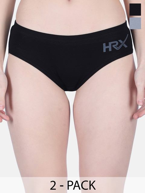 HRX by Hrithik Roshan Pack of 2 Cotton High-Rise Hipster Briefs
