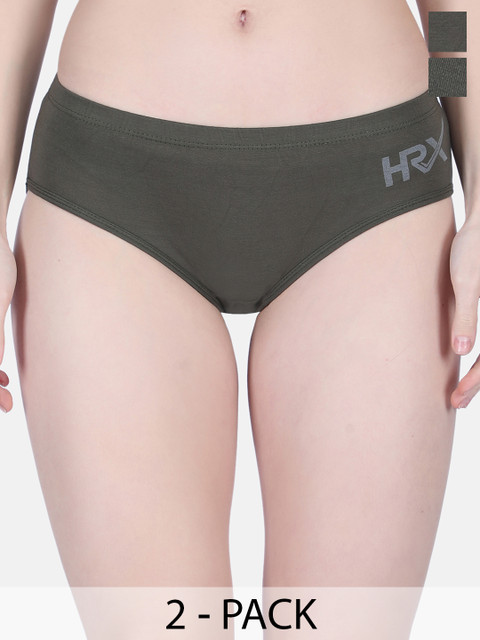 HRX by Hrithik Roshan Pack Of 2 High-Rise Antibacterial Hipster Briefs