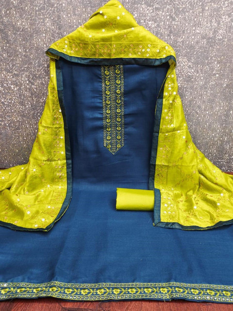 KALINI Embroidered Unstitched Dress Material - Image 3
