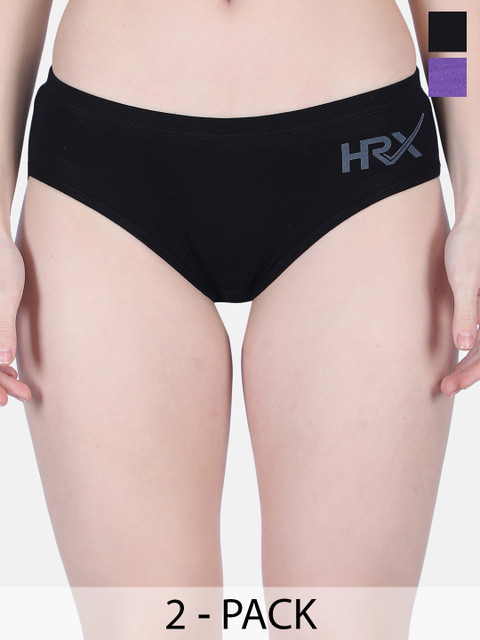 HRX by Hrithik Roshan Pack of 2 Cotton High-Rise Hipster Briefs