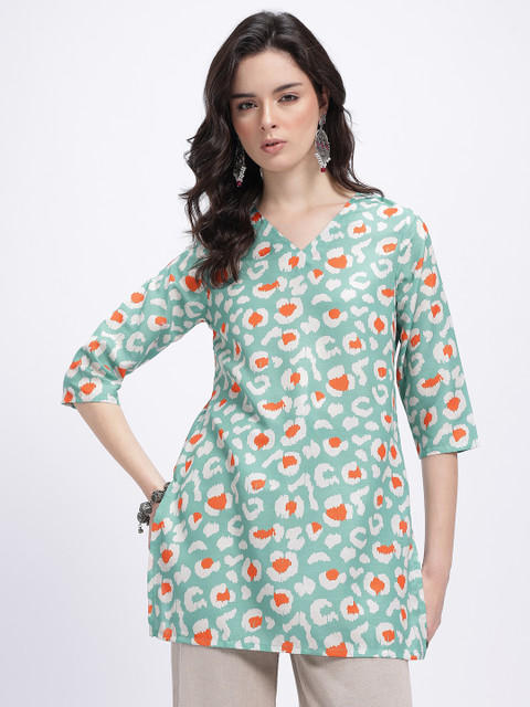 Anouk Rustic Abstract Printed V-Neck Kurti - Image 2