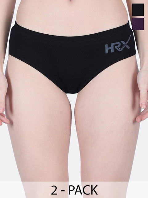 HRX by Hrithik Roshan Pack of 2 Cotton High-Rise Hipster Briefs
