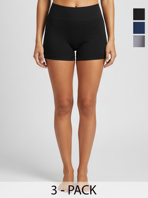 Moda Rapido Pack Of 3 Cotton Mid-Rise Boy Shorts Briefs