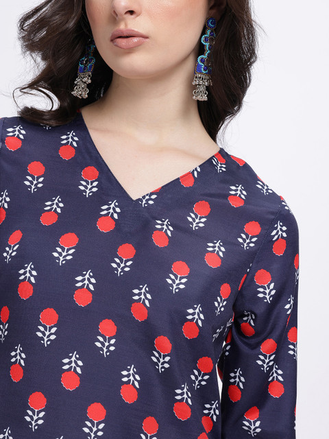 Anouk Rustic Floral Printed V-Neck Kurti - Image 3