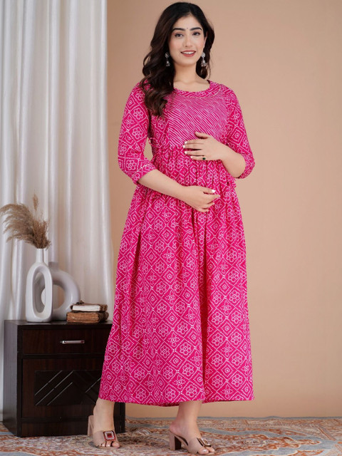 Raghav Silk Studio Women Floral Printed Maternity Kurta