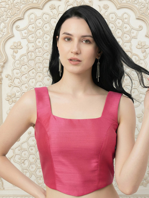 Aanyor Corset-Style Padded Square Neck Sleeveless Saree Blouse