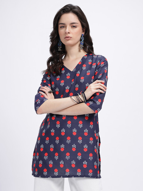 Anouk Rustic Floral Printed V-Neck Kurti - Image 2