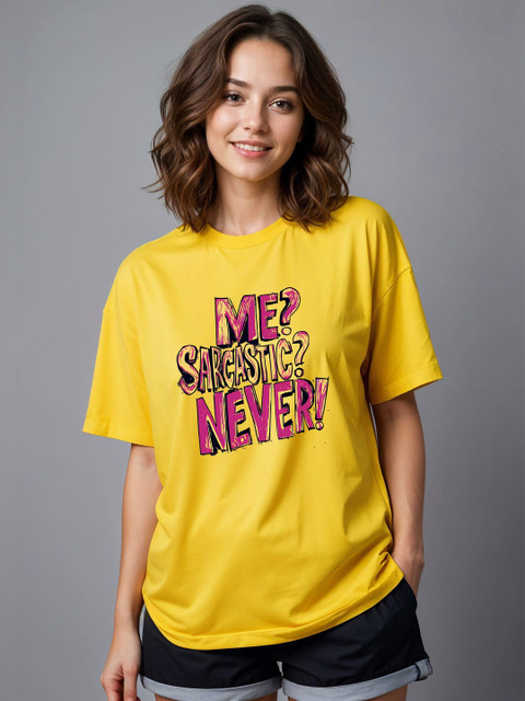 SMARTEES Women Typography Printed T-shirt