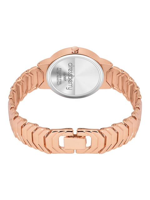 DressBerry Women Dial & Stainless Steel Bracelet Style Straps Analogue Watch HOBDB-007-BR - Image 7