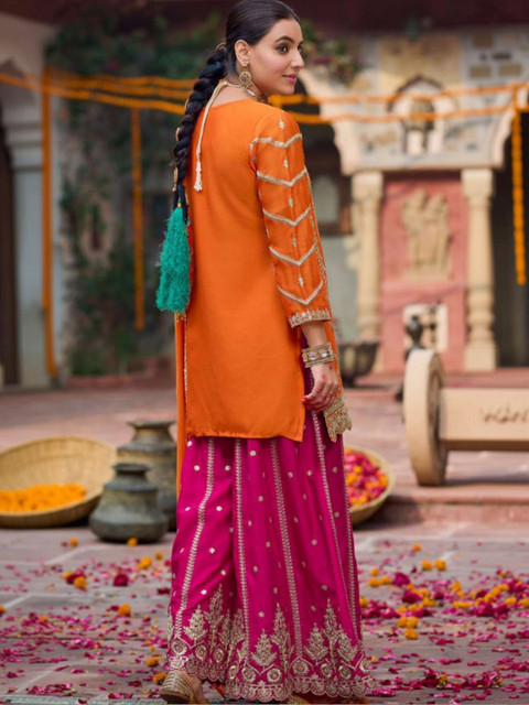 STYFLORA Women Ethnic Motifs Embroidered Kurta with Palazzos & With Dupatta - Image 2
