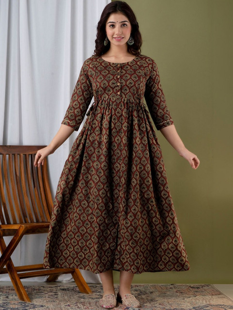 Raghav Silk Studio Women Floral Printed Thread Work Maternity Kurta