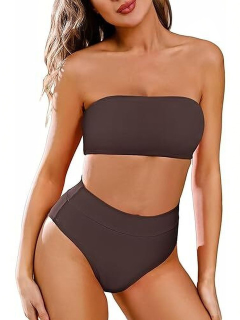 SARTHAKHUB Women Solid Nylon Swim Bikini Set