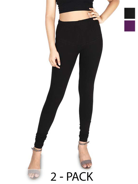 Tantulipi Pack of 2 Cotton Churidar Length Leggings