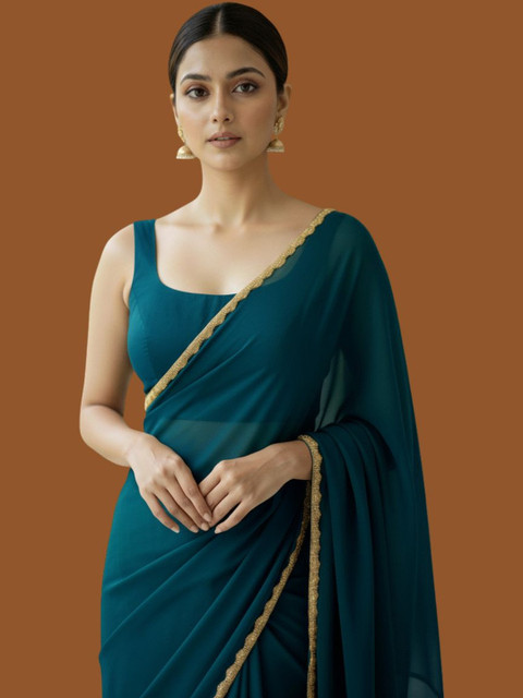 VEMEZ Beads and Stones Silk Blend Heavy Work Bomkai silk Saree