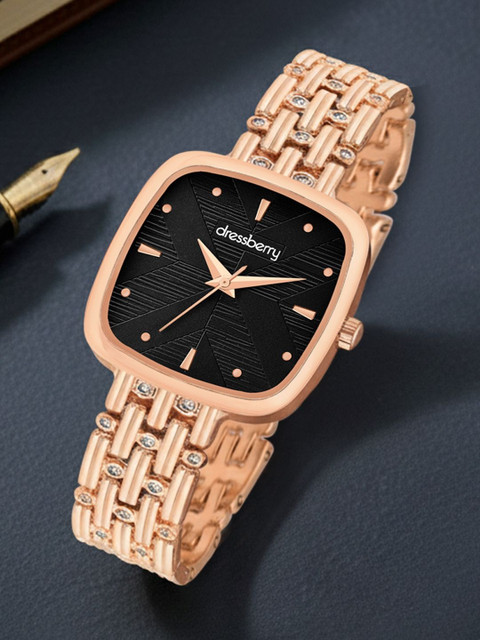 DressBerry Women Dial & Bracelet Style Straps Analogue Watch HOBDB-008-BK