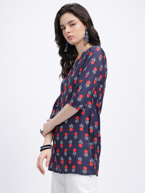 Anouk Rustic Floral Printed V-Neck Kurti - Image 4