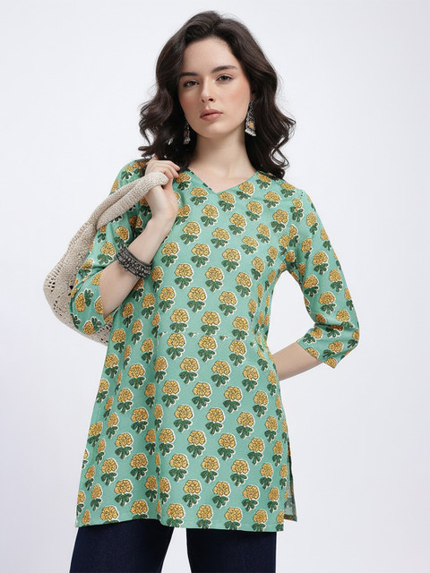 Anouk Rustic Floral Print Short Kurti