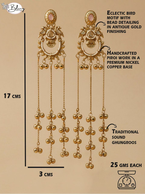 BlingNation Circular Jhumkas Earrings - Image 5