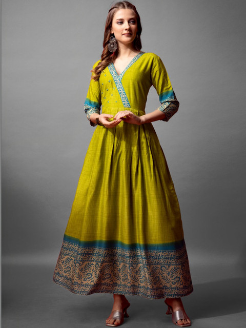 KALINI Women Ethnic Motifs Printed Indie Prints Anarkali Kurta