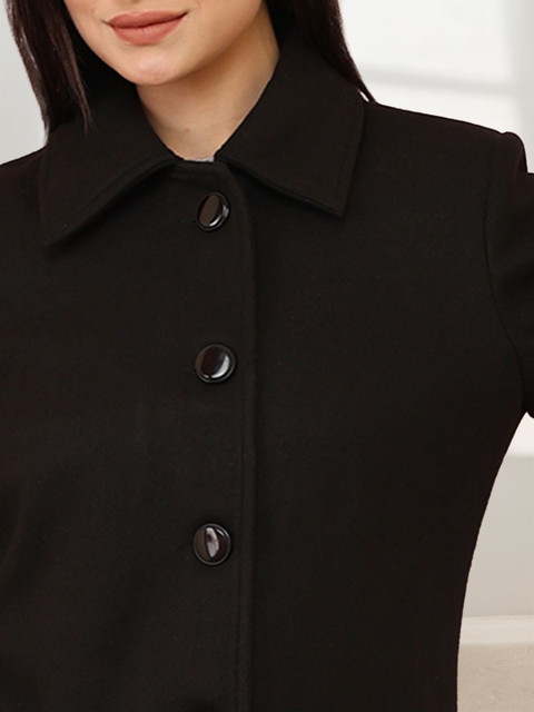 The Roadster Lifestyle Co Spread Collar Single Breasted Longline Overcoat - Image 7