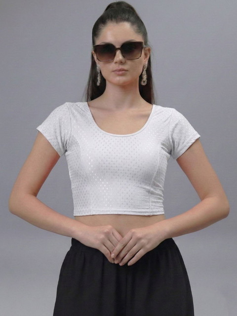 Plus Size Woven Design Saree Blouse