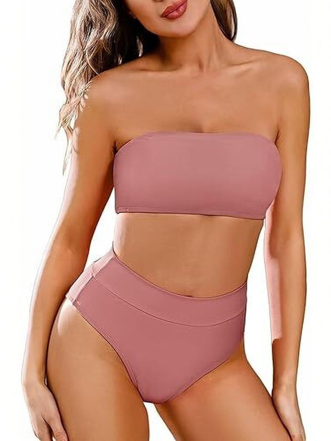 JO JO CREATION Halter Neck Stretchable Swim Bikini Set
