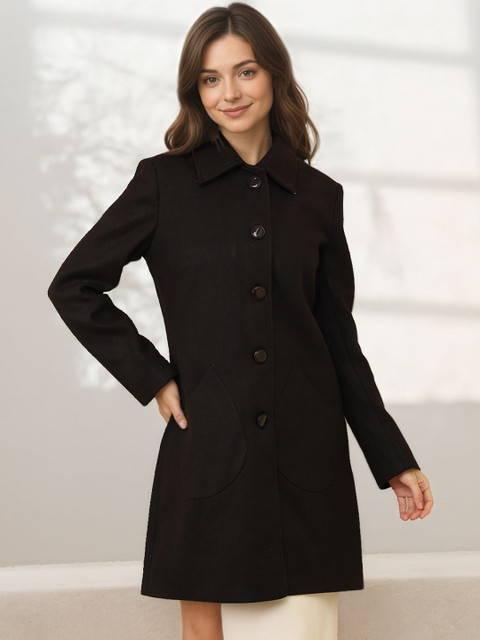 The Roadster Lifestyle Co Spread Collar Single Breasted Longline Overcoat - Image 2