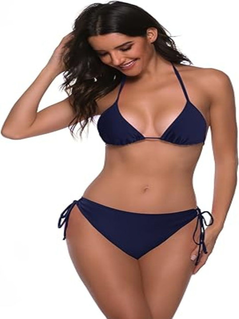 JO JO CREATION Halter Neck Stretchable Swim Bikini Set