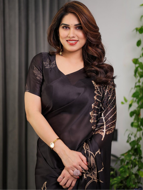 MAHARANI COUTURE Floral Pure Georgette Handloom Saree