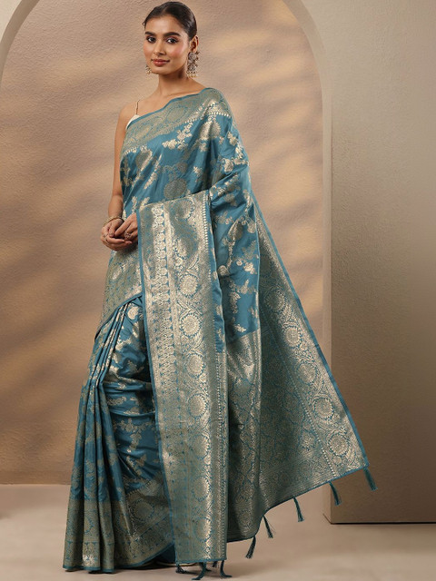 Libas Ethnic Motifs Zari Silk Blend Handloom Saree